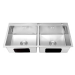 B-Gem - KS_2H - CHẬU 2 HỘC INOX 304 KHÔNG SƠN DÀY 3.5MM