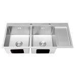 B-Gem - KS_2H - CHẬU 2 HỘC CÁNH INOX 304 KHÔNG SƠN DÀY 3.5MM
