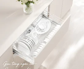KỆ BÁT ĐĨA NAN DẸT INOX 304 BG - KC02A – GIẢI PHÁP LƯU TRỮ HIỆN ĐẠI CHO MỌI GIAN BẾP