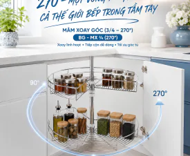 Mâm xoay góc 270° B-Gem BG - MX ¾ – Tối ưu không gian, nâng tầm tiện nghi cho tủ bếp