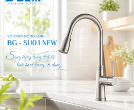 VÒI CHÉN NÓNG LẠNH BG - SU01 NEW – THIẾT KẾ SANG TRỌNG, LINH HOẠT CHO MỌI GIAN BẾP HIỆN 