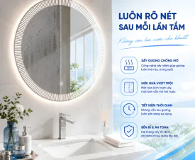 GƯƠNG SOI LED CAO CẤP BG - GSL01 – CÔNG NGHỆ SẤY CHỐNG MỜ THÔNG MINH, LUÔN RÕ NÉT SAU MỖI LẦN TẮM