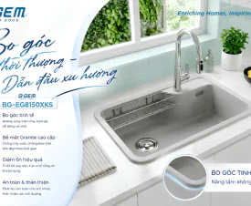 Chậu Đá Bán Nguyệt Granite BG-EG8150XKS – Vì Sao Đang Trở Thành Xu Hướng Mới Của Căn Bếp Hiện Đại?