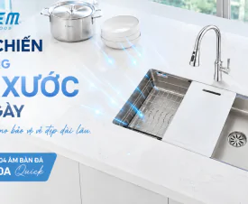 CHẬU 1 HỘC INOX 304 ÂM BÀN ĐÁ BG - 8045FDA Quick – Công Nghệ Volcano Bảo Vệ Vẻ Đẹp Bền Lâu Cho Căn Bếp Hiện Đại