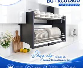 KỆ BÁT ĐĨA NÂNG HẠ THÔNG MINH BG - KC01.800 – GIẢI PHÁP TỐI ƯU CHO TỦ BẾP TRÊN HIỆN ĐẠI