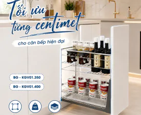KỆ GIA VỊ NAN DẸT BG - KGV01 – TỐI ƯU TỪNG CENTIMET CHO CĂN BẾP HIỆN ĐẠI