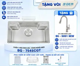 MUA CHẬU TẶNG VÒI – CƠ HỘI NÂNG CẤP GIAN BẾP ĐẲNG CẤP VỚI COMBO BG-7545CGT & BG-SU01 NEW