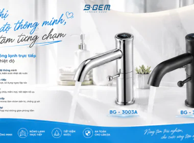VÒI LAVABO HIỂN THỊ NHIỆT ĐỘ BG-3003A & BG-3003B – CÔNG NGHỆ THÔNG MINH CHO PHÒNG TẮM HIỆN ĐẠI
