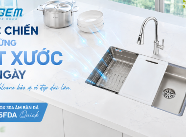 CHẬU 1 HỘC INOX 304 ÂM BÀN ĐÁ BG - 8045FDA Quick – Công Nghệ Volcano Bảo Vệ Vẻ Đẹp Bền Lâu Cho Căn Bếp Hiện Đại