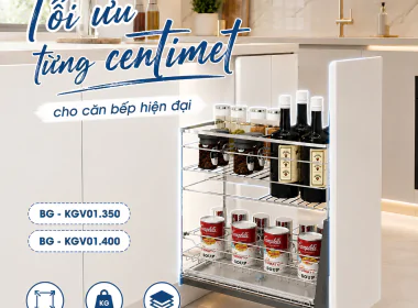 KỆ GIA VỊ NAN DẸT BG - KGV01 – TỐI ƯU TỪNG CENTIMET CHO CĂN BẾP HIỆN ĐẠI