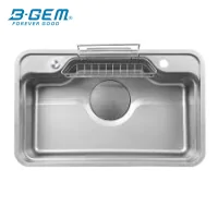 B-gem - Sky 3D - CHẬU BÁN NGUYỆT INOX 304 CÔNG NGHỆ LINEN