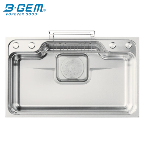 B-Gem - AMC - CHẬU 1 HỘC INOX 304 CÔNG NGHỆ LINEN