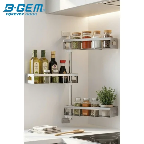 KỆ GIA VỊ XOAY 3 TẦNG INOX 304 BGKGV03