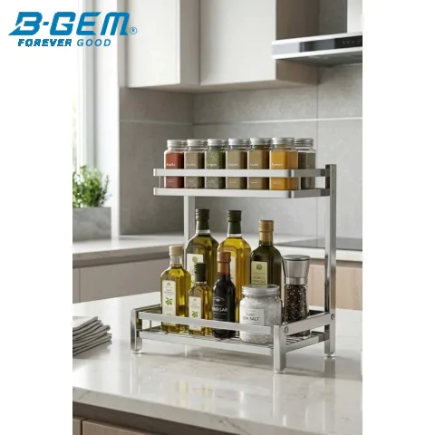 KỆ  GIA VỊ 2 TẦNG INOX 304 