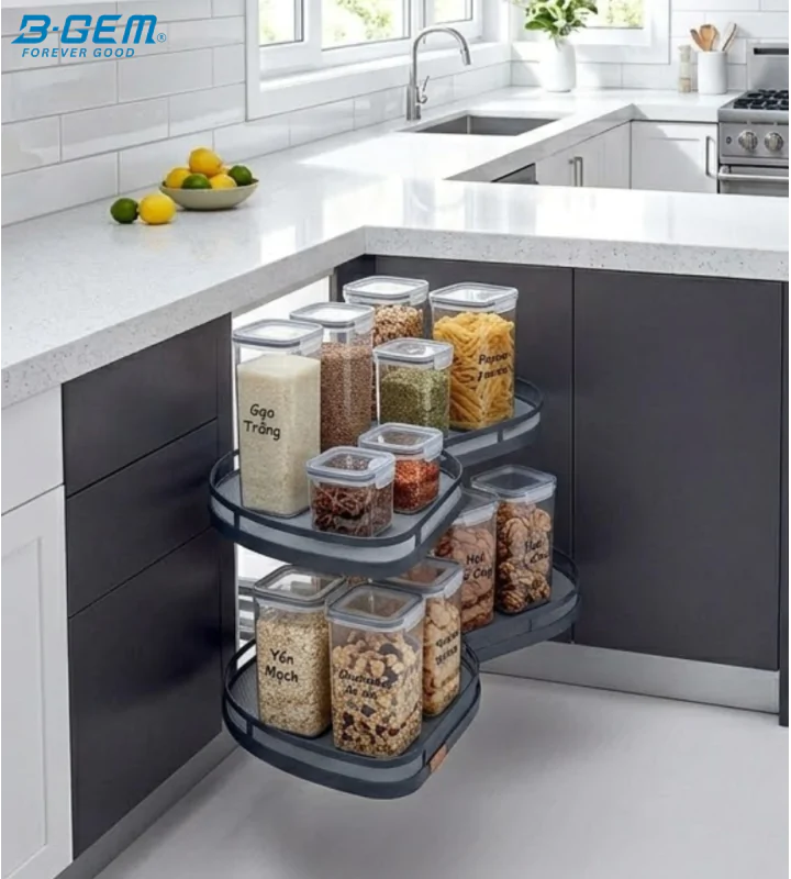 MÂM XOAY HÌNH LÁ 2 TẦNG - INOX NANO BGMX900B