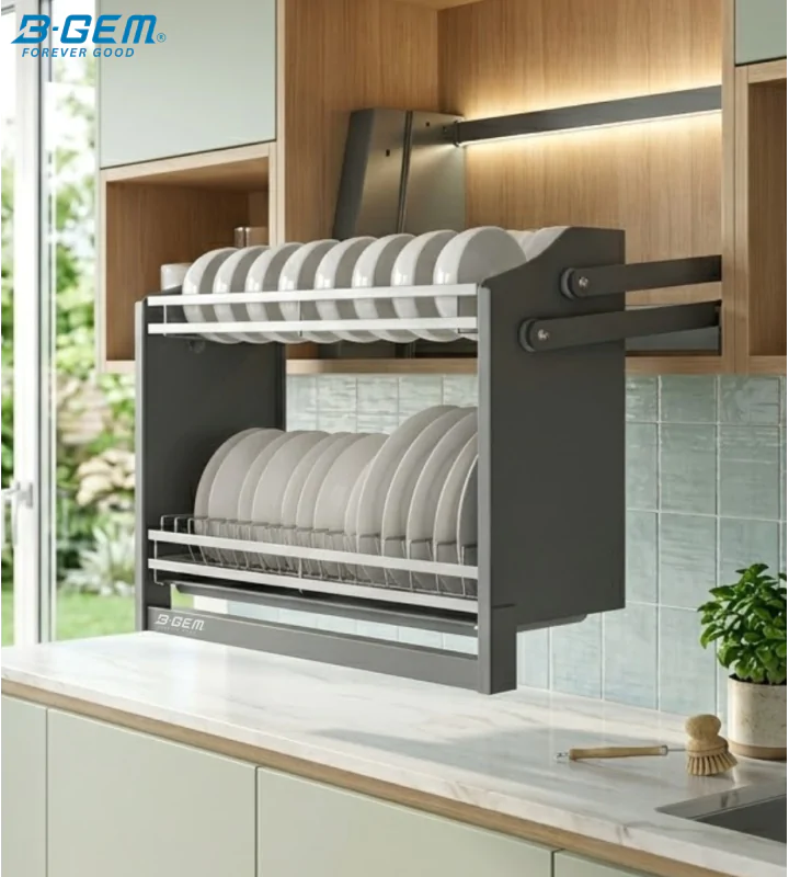 KỆ BÁT ĐĨA NÂNG HẠ ĐIỆN CẢM ỨNG THÔNG MINH - NAN DẸT BGKCVIP02