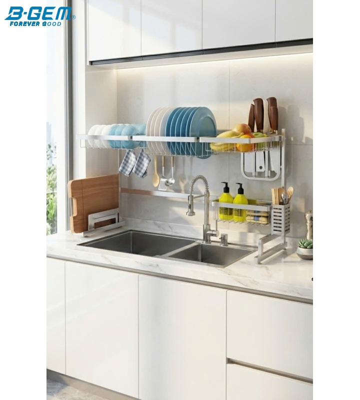 KỆ CHÉN ĐA NĂNG INOX 304 BGKC015